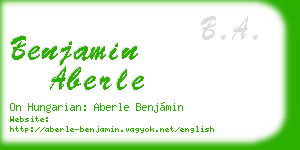 benjamin aberle business card